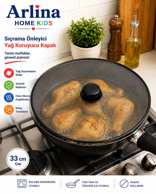 Sıçrama Önleyici Yağ Koruyucu Kapak 33cm