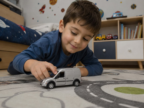 Metal Gövdeli Ford Connect Çekçekli Oyuncak Araç-Gri