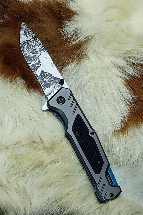 MT-2013 Kurt Desenli Yarı Otomatik Cep Çakısı
