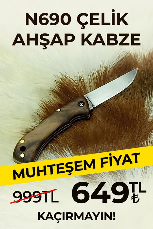 İdea N690 Çelik Ahşap Kabze Çakı