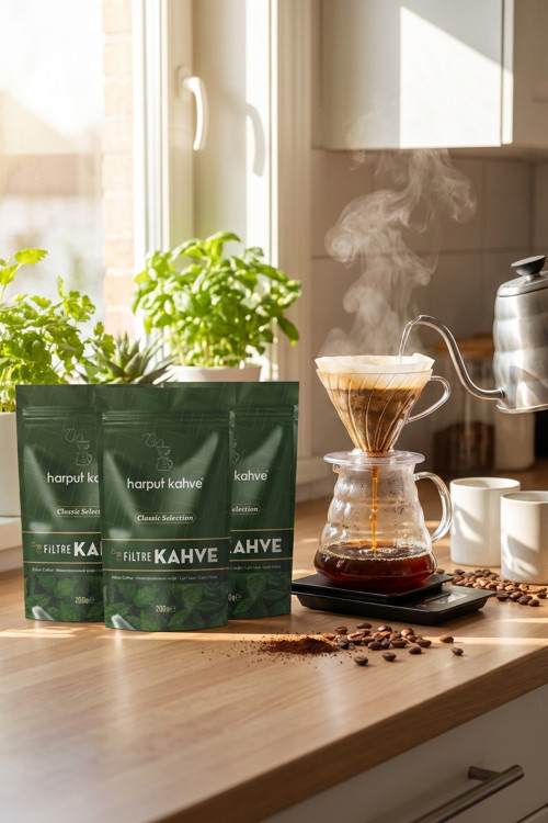 Harput Kahve Filtre Kahve 200 gr 3'lü Paket Toplam 600 gr Öğütülmüş French Press Uyumlu