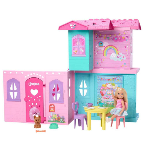 Barbie Chelsea Açılır Bebek Evi Oyun Seti ve Aksesuarları JFW49