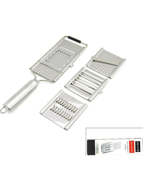 ENF-1010 Grater Lüx Metal Rende Seti 3in1 Soyacak Tak-Çıkar Rende Dilimleme Başlıklı