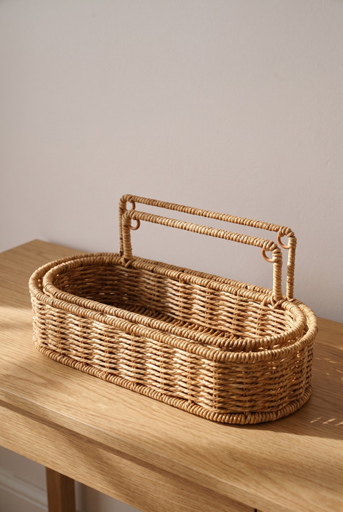 Mien Rattan İkili Dekoratif Duvar Sepeti