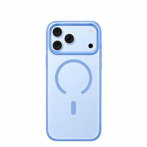 İphone 18 Pro Max Uyumlu Kılıf M-Safe Şarj Özellikli Airbag Mist Serisi Kapak Açık Mavi