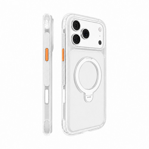 İphone 18 Pro Uyumlu Kılıf M-Safeli Standlı Airbag Air Shield Serisi Kapak Beyaz