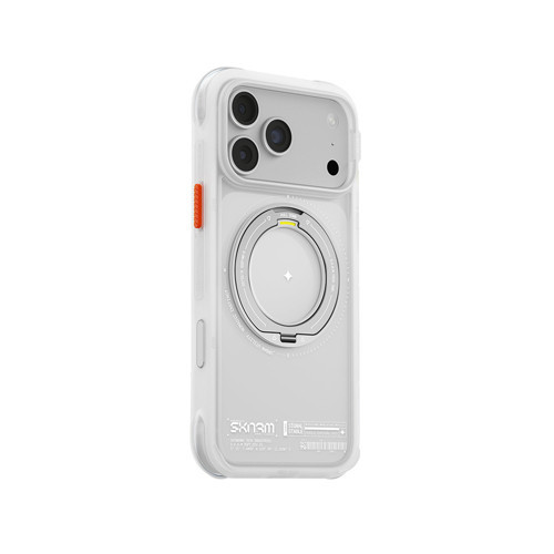 İphone 18 Pro Max Uyumlu Kılıf M-Safe Şarj Özellikli Airbagli Standlı Atlas Kapak Beyaz