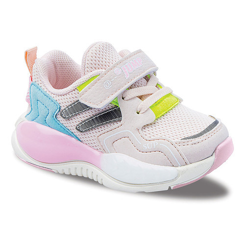 27016 Açık Pembe - Mavi - Neon Yeşil Kız Çocuk Spor Ayakkabı