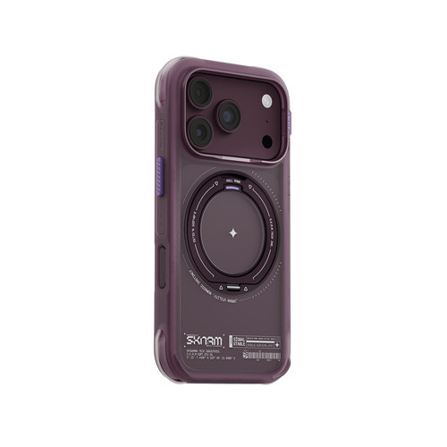 İphone 18 Pro Uyumlu Kılıf M-Safe Şarj Özellikli Airbag Tasarımlı Standlı Atlas Kapak Bordo