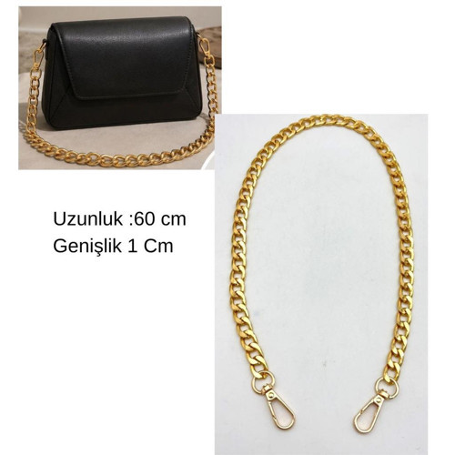 60 Cm Light Golden Renk Çanta Zinciri Kancalı