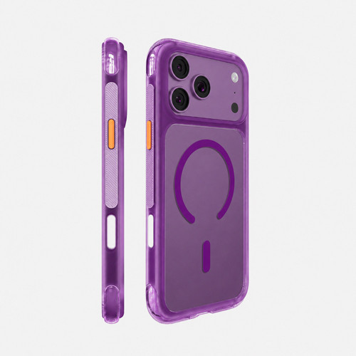 İphone 18 Pro Uyumlu Kılıf M-Safe Şarj Özellikli Airbag Air Shield Serisi Kapak Mor
