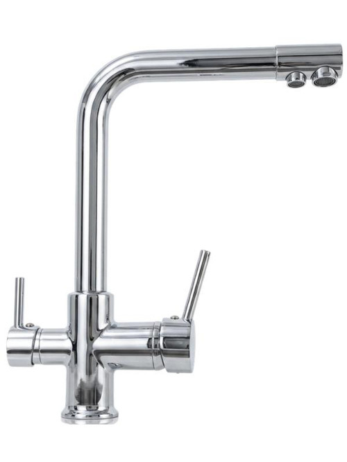 GLMB 285805 Krom 3 Yollu Beyaz Mutfak Bataryası