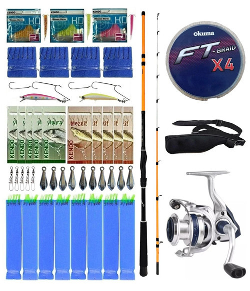 Hazır Tekne Oltası Seti Okuma Squider 180H 183cm Olta Kamışı&Okuma ARIA-6000a Olta Makinesi