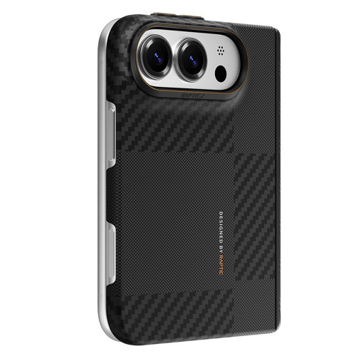 İphone Ultra Kılıf M-Safeli Metal Kamera Çerçeveli Aramid Skinpro Mondrian Karbon Siyah-Gri