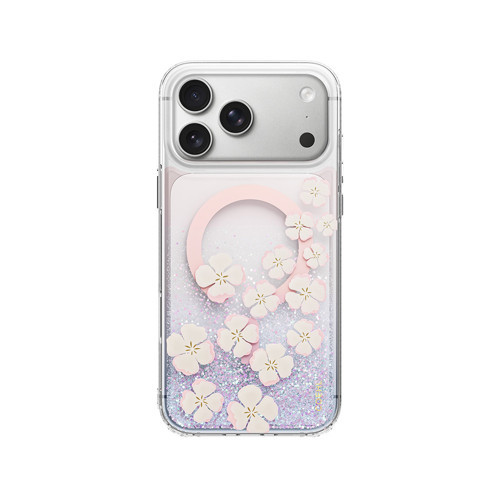 İphone 18 Pro Max Uyumlu Kılıf M-Safe Şarj Özellikli Waterfall Isla Kapak Şeffaf-Mor