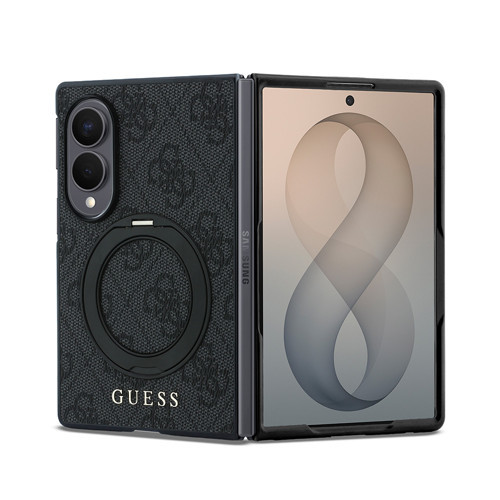 Galaxy Z Fold 8 Uyumlu Kılıf Lisanslı M-Safeli 360 Standlı Pu Klasik Yazı Logolu Kapak Siyah