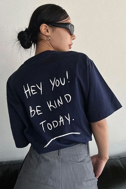 Unisex Hey You Baskılı T-Shirt