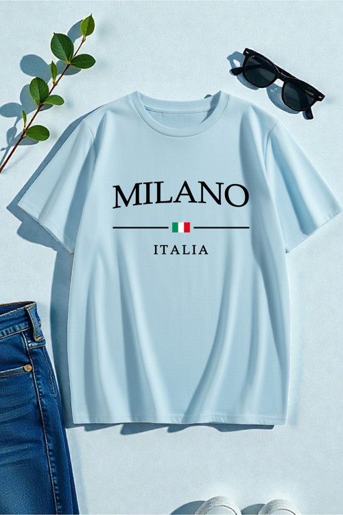 Unisex Mılano Itally Baskılı Tasarım Tshirt