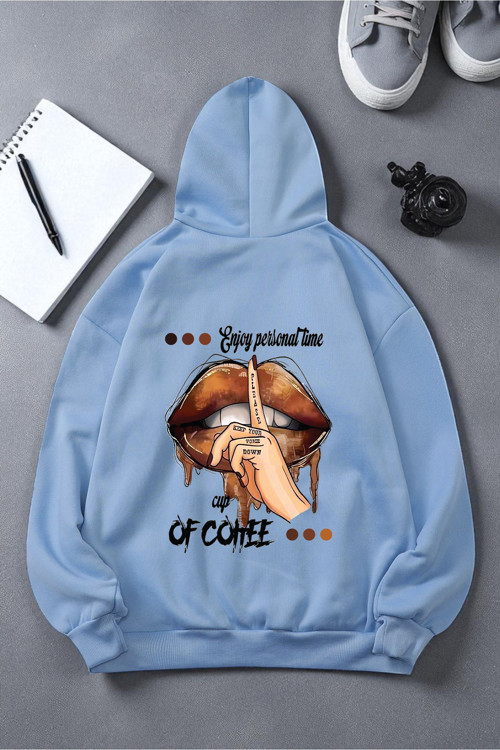 Enjoy Personel Time Baskılı Oversize Sweatshirt