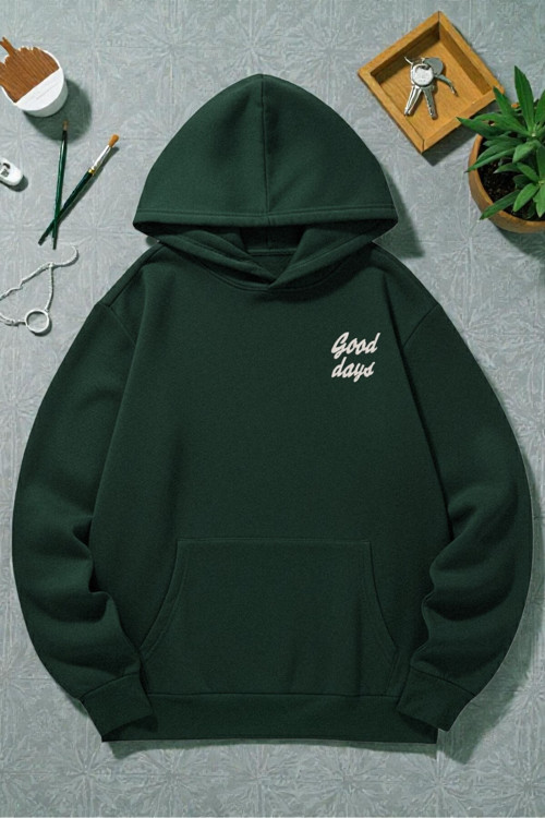 Unisex Good Days Baskılı Oversize Sweatshirt