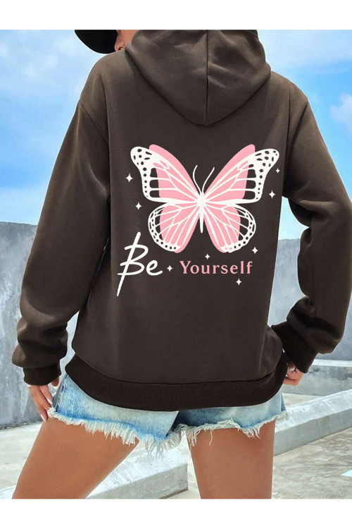 Unisex Be Your Self Baskılı Tasarım Oversize Sweatshirt