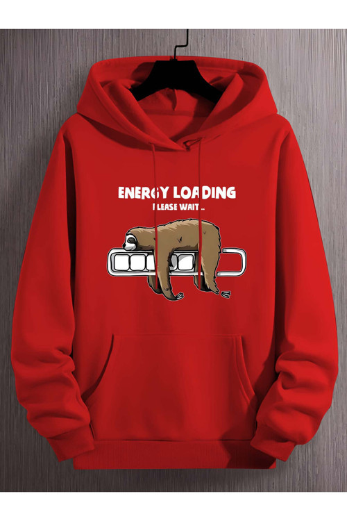 Unisex Tembel Animal Baskılı Oversize Sweatshirt