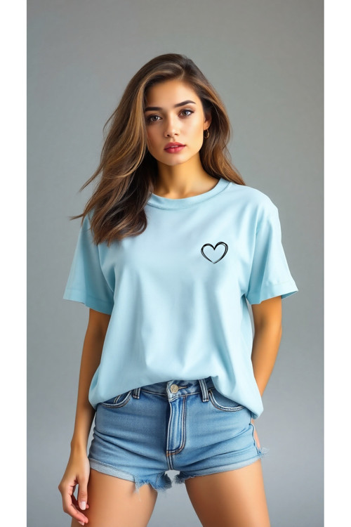 Hearts Baskılı Tasarım Tshirt