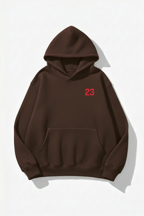 Unisex Yumuşak Dokulu Kalbin İzi Baskılı Tasarım Oversize 3 İplik Hoodie Sweatshirt