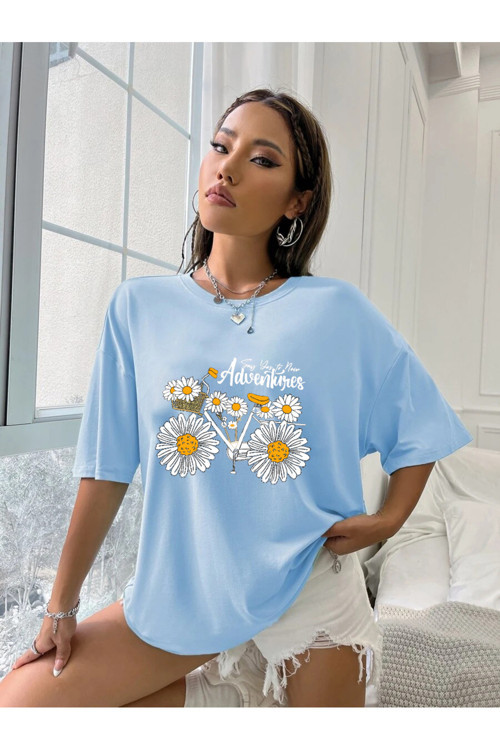 Adventures Baskılı Tasarım Tshirt