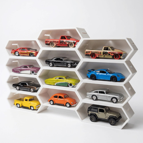 Altıgen Petek Vitrin Rafı 12'li - Hot Wheels Uyumlu 1:64 Duvar Kutusu