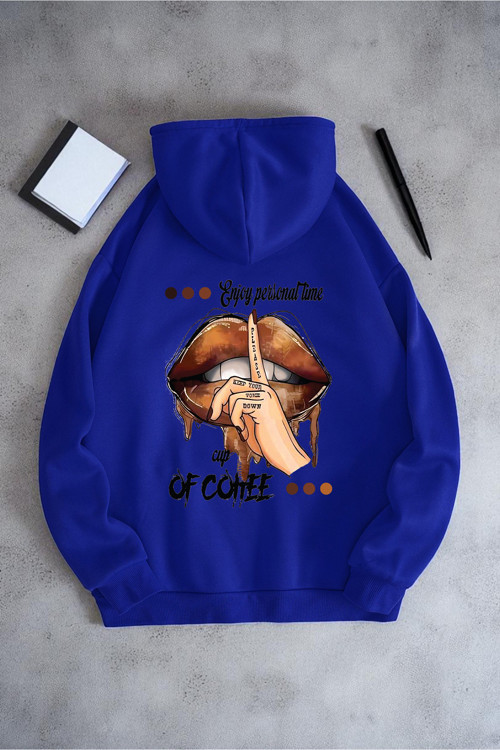 Enjoy Personel Time Baskılı Oversize Sweatshirt