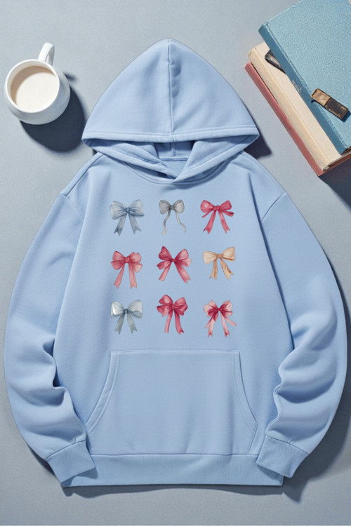 Unisex Renkli Kurdele Baskılı Kapüşonlu Sweatshirt