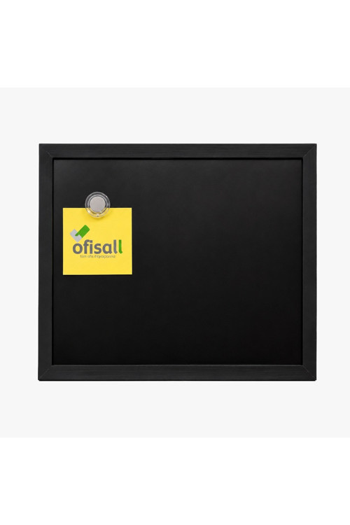 Ofisall Modern Siyah Yazı Tahtası (60x90 cm) – Ofis, Toplantı ve Çalışma Alanları İçin Çerçeveli Silinebilir Duvar Planlayıcı