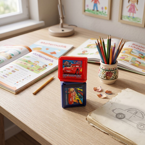 Disney Cars Lisanslı Hazneli 3 Delikli Kalemtıraş – Şimşek McQueen 1 Adet