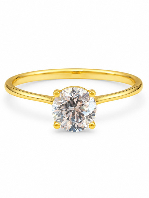 14 Ayar Altın Parlak Rüya Tektaş Yüzük