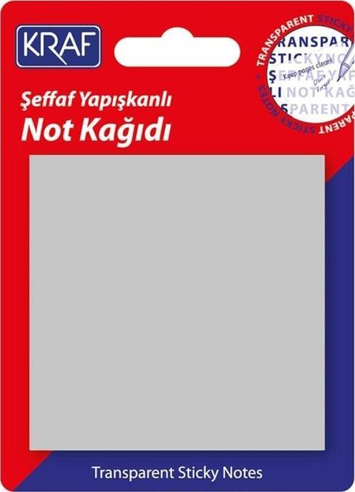 Yapışkanlı Şeffaf Not Kağıdı 76x76 mm 50 yp Transparan Gri