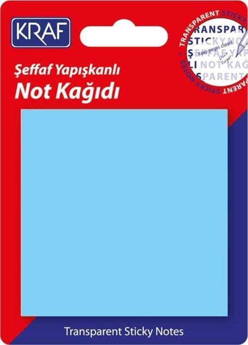 Yapışkanlı Şeffaf Not Kağıdı 76x76 mm 50 yp Transparan Mavi