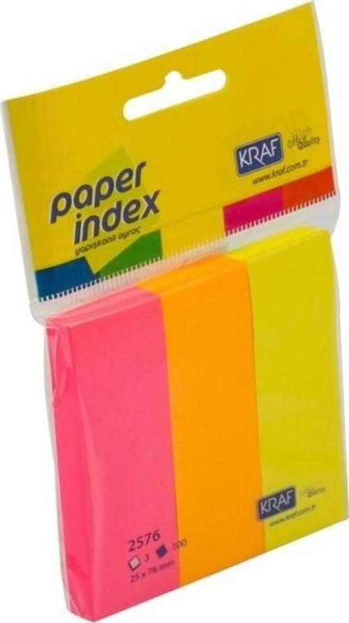 Kağıt Index 25x76 mm 3 Renk x 100 Sayfa