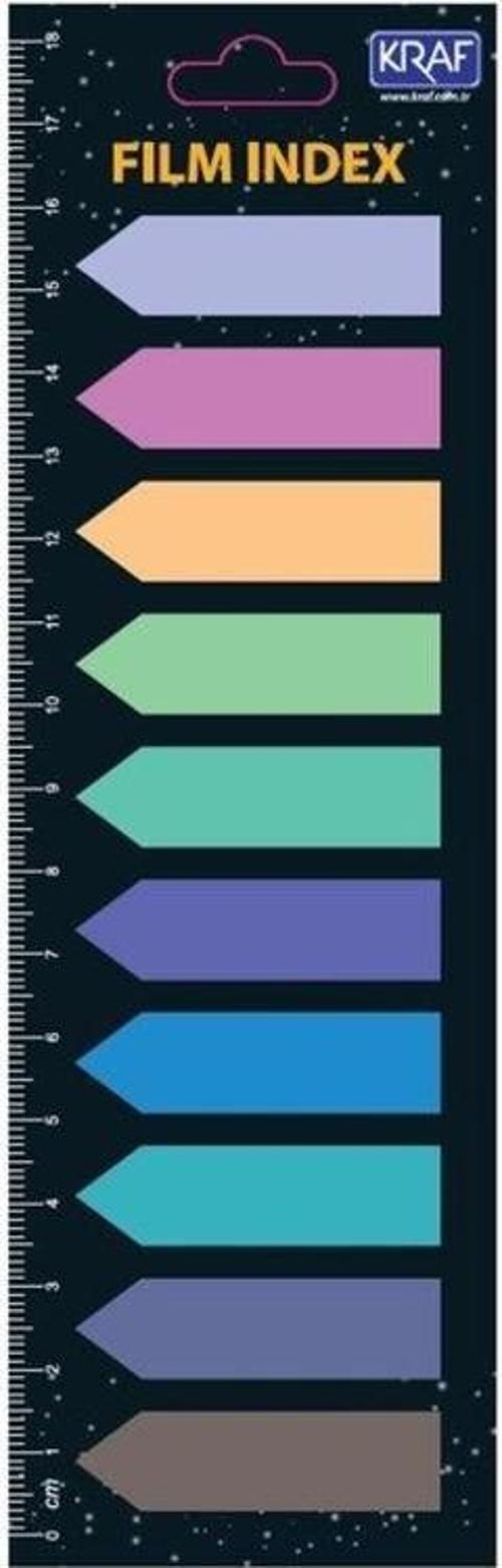 Index Film (PP) 12x44 mm Ok Şekilli 10 Renk x 20 yp 51245