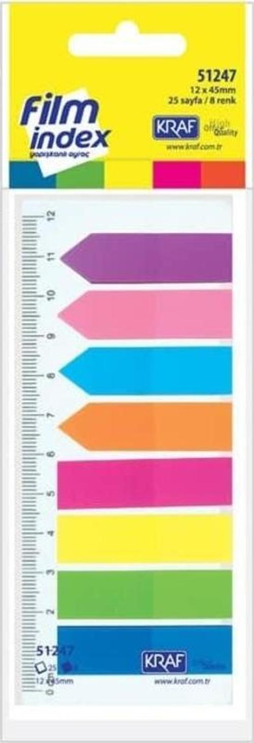 Index Film (PP) 8 Renk x 25 yp Bayrak & Ok 12x45 mm 51247