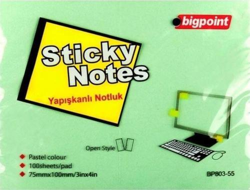 Yapışkanlı Not Kağıdı 75x100mm Yeşil