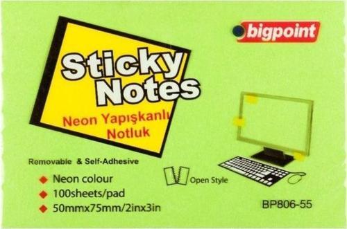 Yapışkanlı Not Kağıdı 75x50mm Neon Yeşil