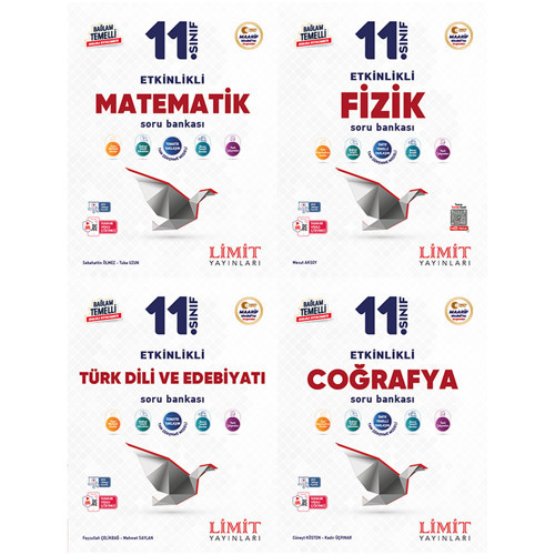 Limit 2027 11. Sınıf Matematik + Fizik + Türk Dili Ve Edebiyatı + Coğrafya Soru Bankası Seti 4 Kitap Maarif Model