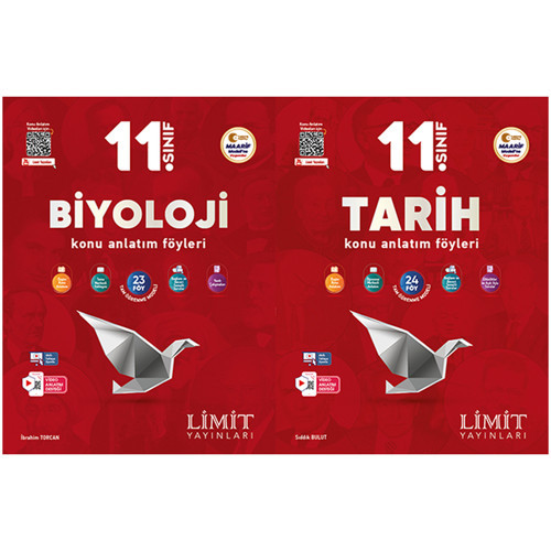 Limit 2027 11. Sınıf Biyoloji + Tarih Konu Anlatım Föyleri Seti 2 Kitap Maarif Model