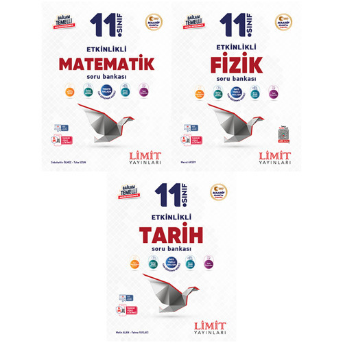 Limit 2027 11. Sınıf Matematik + Fizik + Tarih Soru Bankası Seti 3 Kitap Maarif Model