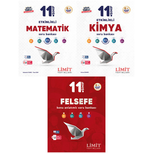 Limit 2027 11. Sınıf Matematik + Kimya + Felsefe Soru Bankası Seti 3 Kitap Maarif Model