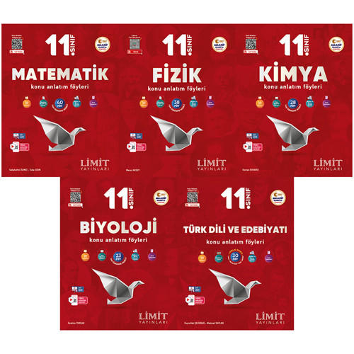 Limit 2027 11. Sınıf Matematik + Fizik + Kimya + Biyoloji + Türk Dili Ve Edebiyatı Konu Anlatım Föyleri Seti 5 Kitap Maa