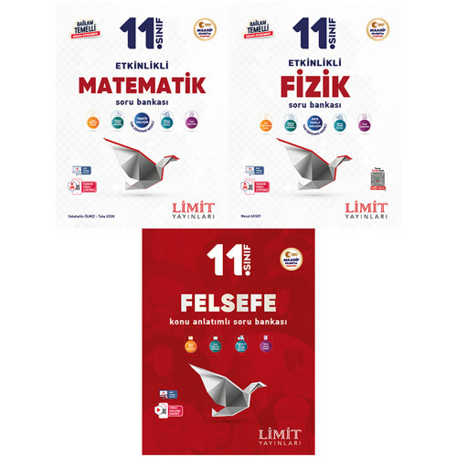 Limit 2027 11. Sınıf Matematik + Fizik + Felsefe Soru Bankası Seti 3 Kitap Maarif Model
