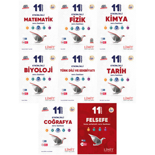 Limit 2027 11. Sınıf Matematik + Fizik + Kimya + Biyoloji + Türk Dili Ve Edebiyatı + Tarih + Coğrafya + Felsefe Soru Ban