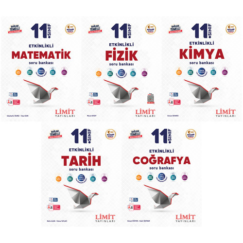 Limit 2027 11. Sınıf Matematik + Fizik + Kimya + Tarih + Coğrafya Soru Bankası Seti 5 Kitap Maarif Model